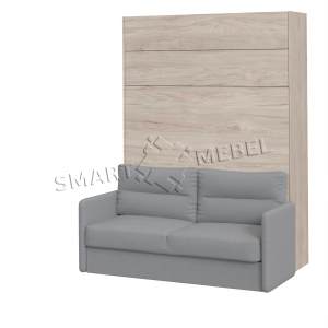 Murphy Bed  & Sofa Combo JUPITER-140 Hickory Rockford Light