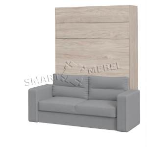 Murphy Bed  & Sofa Combo JUPITER-140 NEW Hickory Rockford Light