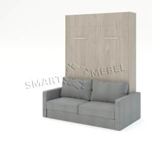 Murphy Bed  & Sofa Combo MIRA SOFA 140 Hickory Rockford Light