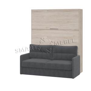 Murphy Bed  & Sofa Combo HF PLUS-140 Hickory Rockford Light