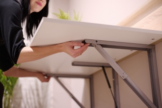Convertible table with a shelf Convertible table with a shelf